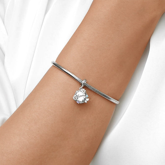 Gnoce Engravable Name Garland Butterfly Pendant Dangle Charm_3