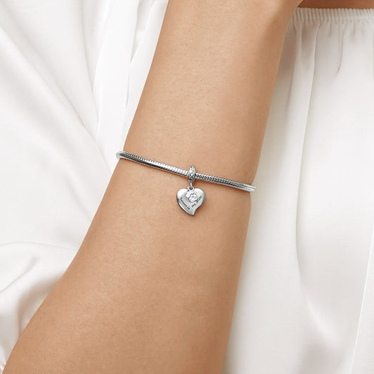 Gnoce “Forever in my Heart” Dog Paw Love Pendant Dangle Charm_5