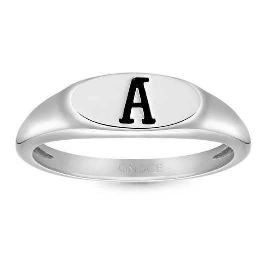 Gnoce Initial Letters Personalized Silver Ring_1