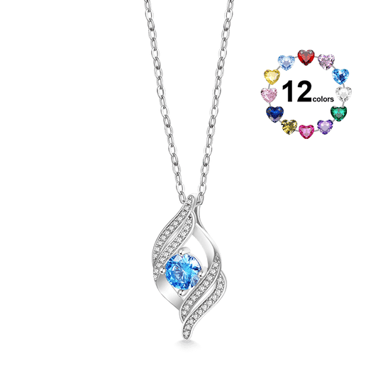 Gnoce Round Birthstone Curved Necklace_1