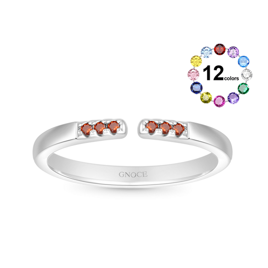 Gnoce Birthstone Simple Adjustable Ring_1