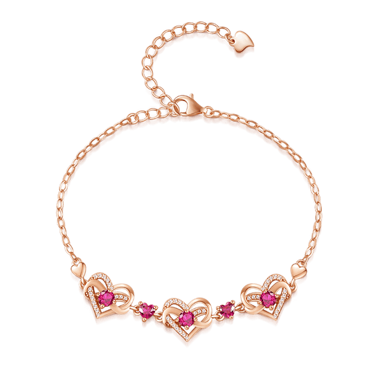 Gnoce Rose Gold Infinite Love Heart Birthstone Bracelet_1
