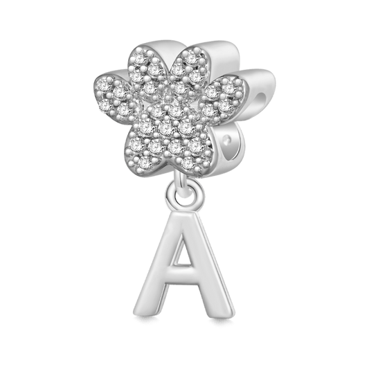 Gnoce Pet Dog Paw Initial Letters Personalized Pendant Dangle Charm_1