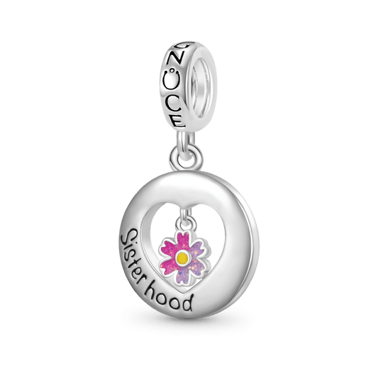 Gnoce "Sister hood" Heart Pendant Dangle Charm_1