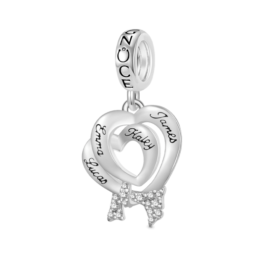 Gnoce Engravable Name Double Love Heart Pendant Dangle Charm_1