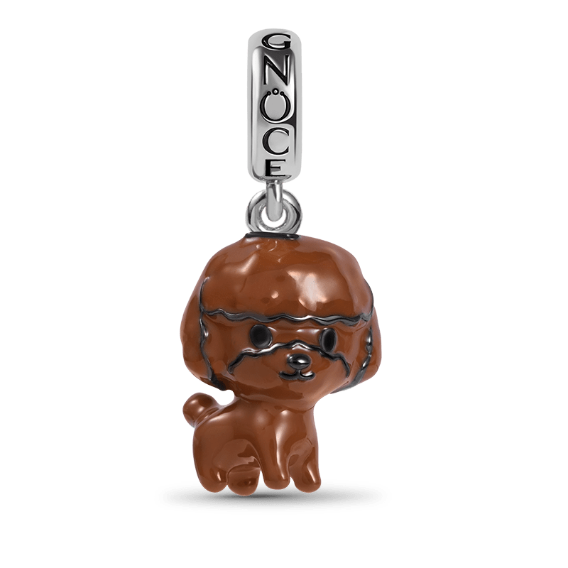 Poodle Puppy Pendant Dangle Charm Sterling Silver_1