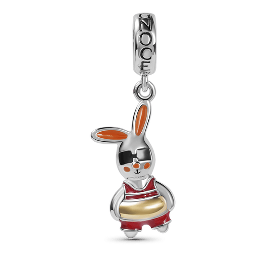Rabbit with A Swimming Ring Pendant Dangle Charm Sterling Silver_1