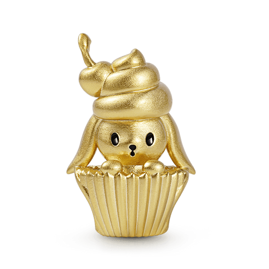 Rabbit Ice Cream Charm Bead Sterling Silver 18K Gold Plated_1