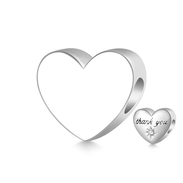 Gnoce "thank you" Engravable Heart Charm