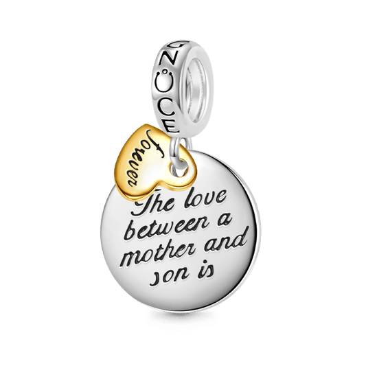 Gnoce "The love between a mother and son is forever" Heart Pendant Dangle Charm_1