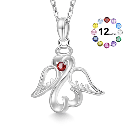 Gnoce Angel Love Wings Birthstone Necklace_1