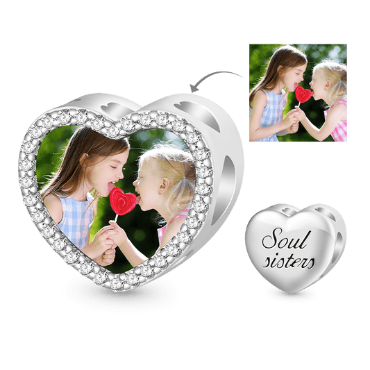 Gnoce "Soul sisters" Personalized Photo Heart Charm_1