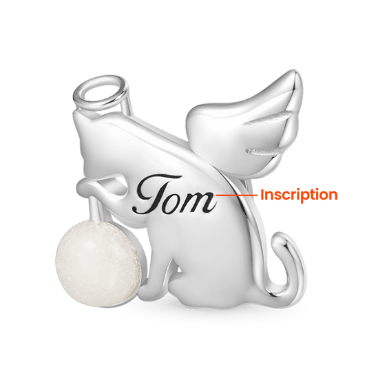 Gnoce Engravable Cat Angel Glow-in-the-Dark Charm_2