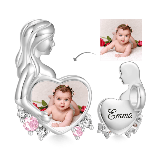 Gnoce Engravable Maternity Personalized Photo Charm_1