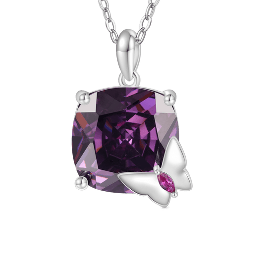 Gnoce Butterfly Purple Sugar Cube Necklace_1