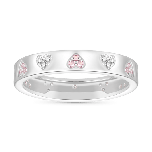 Gnoce Two Color Love Heart Band Ring_1