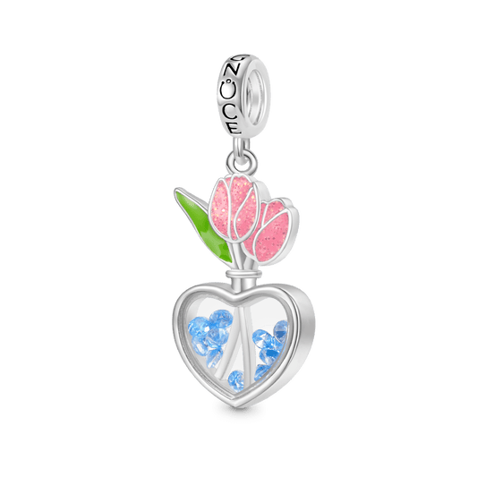 Gnoce Tulip Heart Pendant Dangle Charm_1
