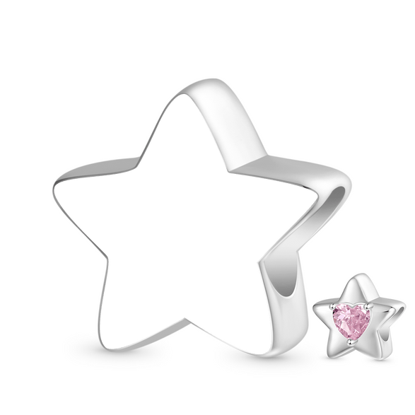 Gnoce Engravable Star Birthstone Charm
