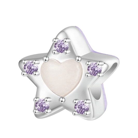 Gnoce Glow-in-the-Dark Star Smiley Face Birthstone Charm_1