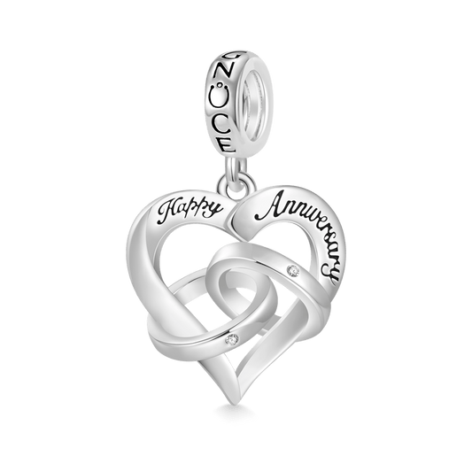 Gnoce Engravable Happy Anniversary Ring Heart Pendant Dangle Charm_1