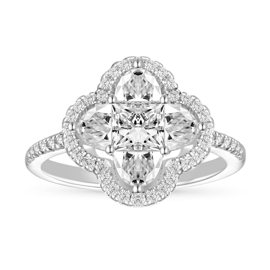 Gnoce Flower Shaped Diamond Cluster Ring_1