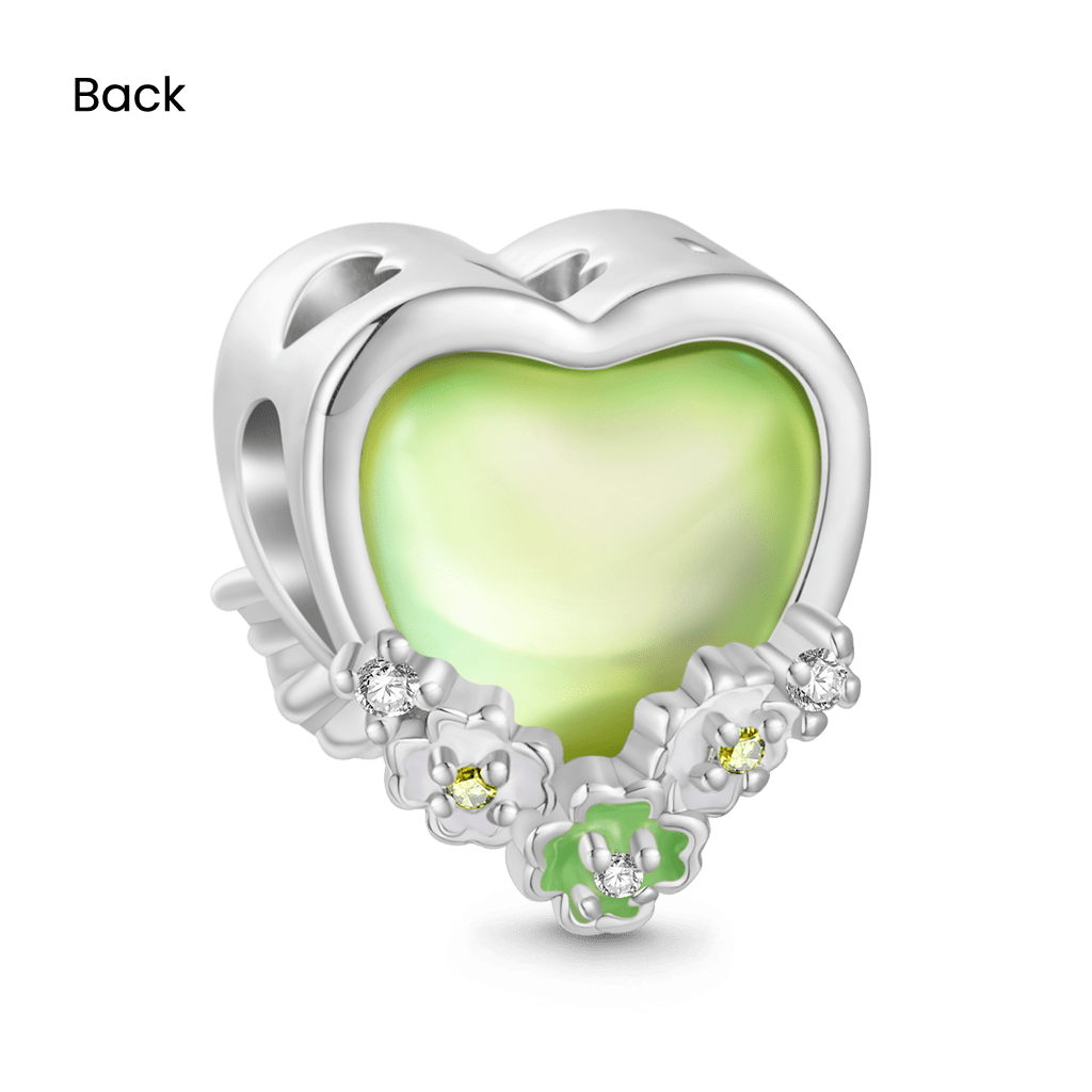 Apple Green Love Heart Four Leaf Clover Charm_2