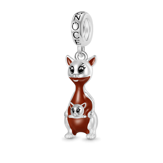 Gnoce Silver Kangaroo Mother Pendant Dangle Charm_1