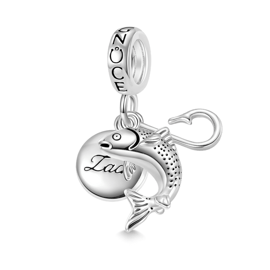 Gnoce Engravable Fish Plate & Fish Hooks & Fish Pendant Dangle Charm_1