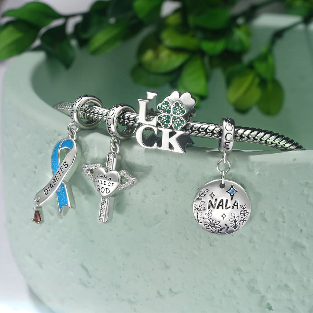 Gnoce Engravable "I AM A CHILD OF GOD" Religious Heart Pendant Dangle Charm_4