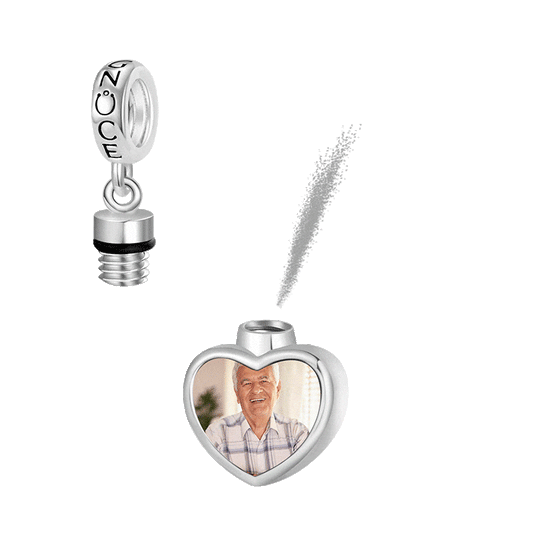 Gnoce “My guardian angel” Personalized Photo Heart Memorial Urn Ashes Pendant Dangle Charm_1