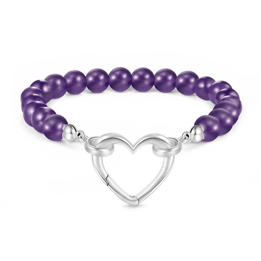 Gnoce Amethyst Energy Beaded Stretch Bracelet_1