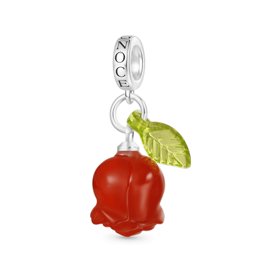 Gnoce Chalcedony Red Rose Pendant Dangle Charm_1