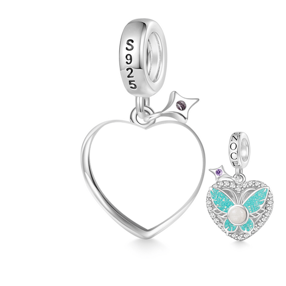 Gnoce Engravable Glow-in-the-dark Butterfly Pendant Dangle Charm