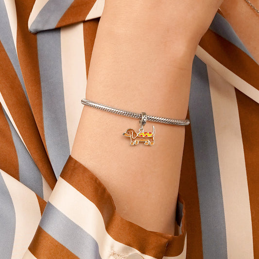 Gnoce Dachshund Pendant Dangle Charm_6