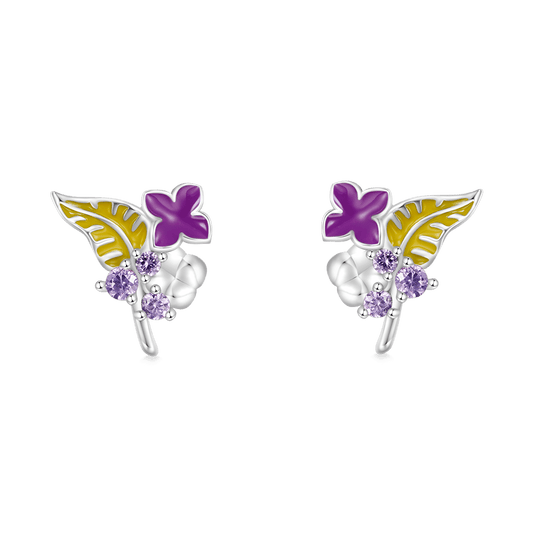 Gnoce Birthday Flower Series Lilac Stud Earrings_1