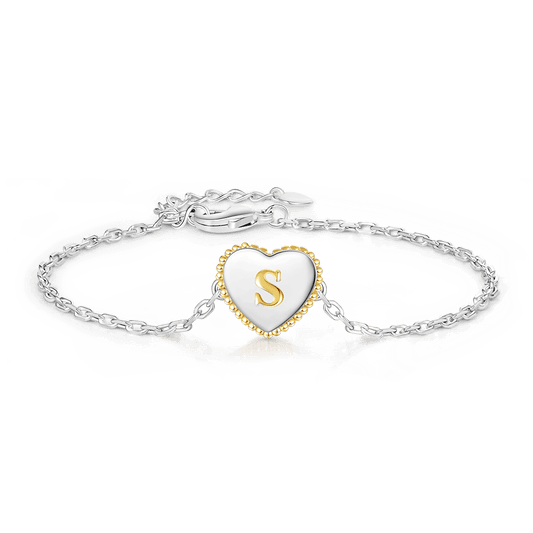Gnoce Personalized Initial Letter Heart Adjustable Bracelet_1