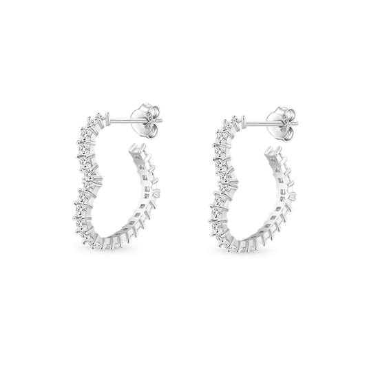 Gnoce Princess Cut Love Heart Stud Earrings_1