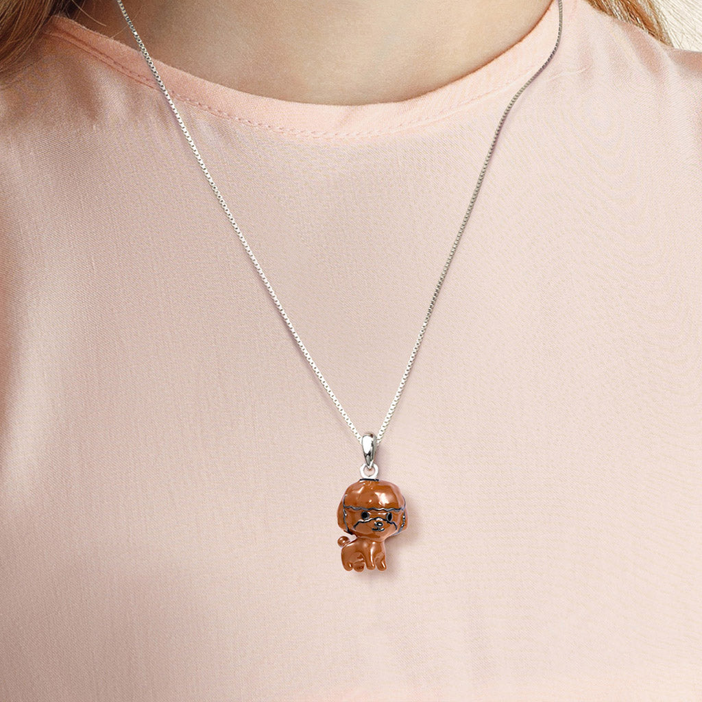 Poodle Puppy Pendant Dangle Charm Sterling Silver_3