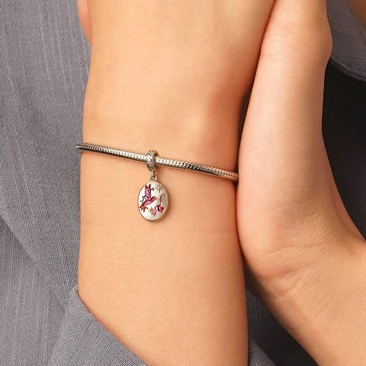 Gnoce Engravable Vintage Hand-Painted Bird Pendant Dangle Charm_7