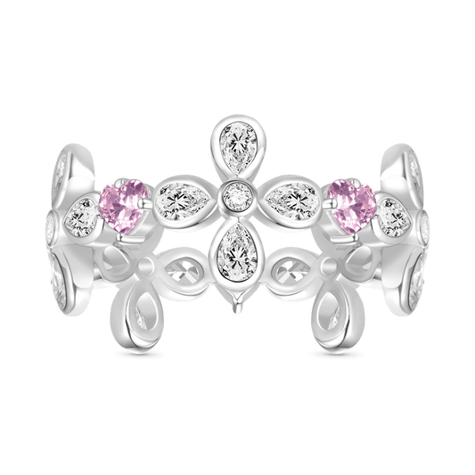 Gnoce Pear-shaped Stone Flower Ring_1