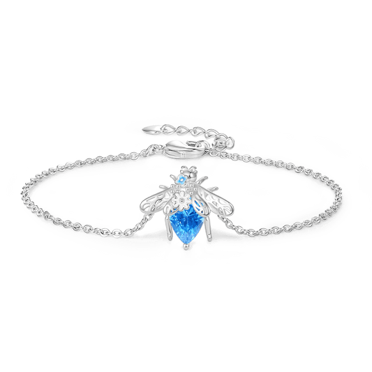 Gnoce Adjustable Blue Bee Bracelet_1