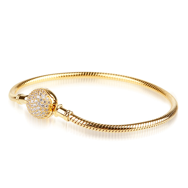 Gnoce Crystal Round Shape Clasp Bracelet 18K Gold Plated_3