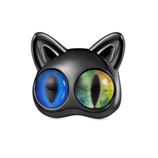 Gnoce Two-Color Vertical Pupils Black Cat Charm_1