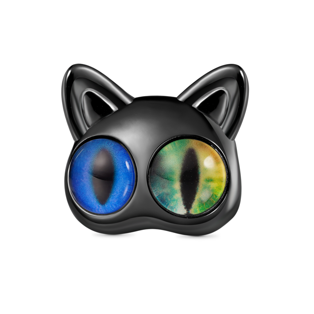 Gnoce Two-Color Vertical Pupils Black Cat Charm_1