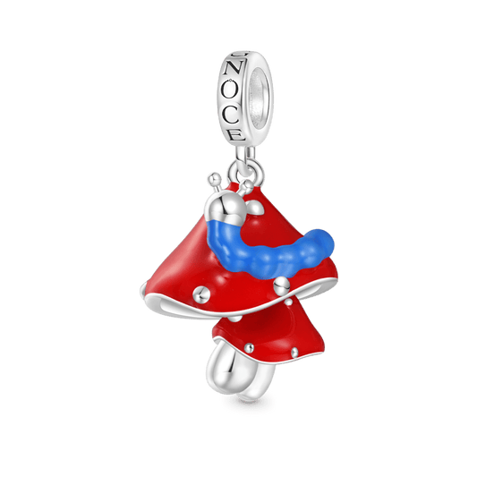 Gnoce Red Mushroom Caterpillar Pendant Dangle Charm_1
