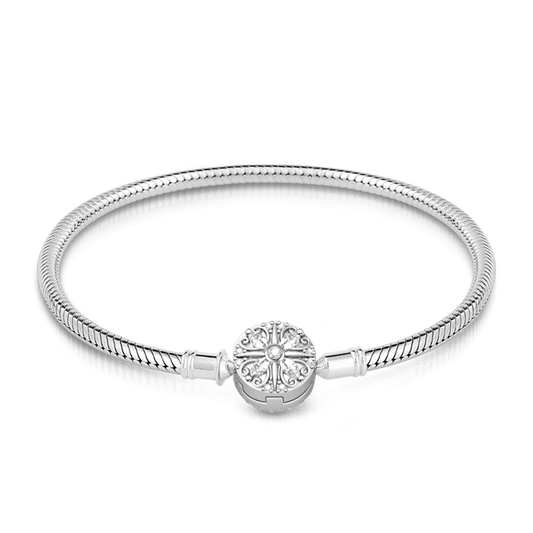 Gnoce "Lucky You" 925 Sterling Silver Four-leaf Clover Bracelet with Cubic Zirconia Fit Pandora Charms_1