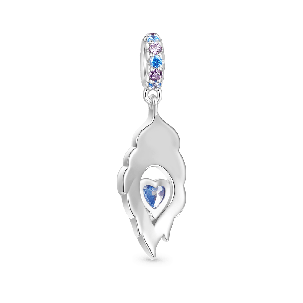 Gnoce Peacock Feather Pendant Dangle Charm_2