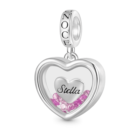 Gnoce Transparent Engravable Heart Pendant Dangle Charm_1