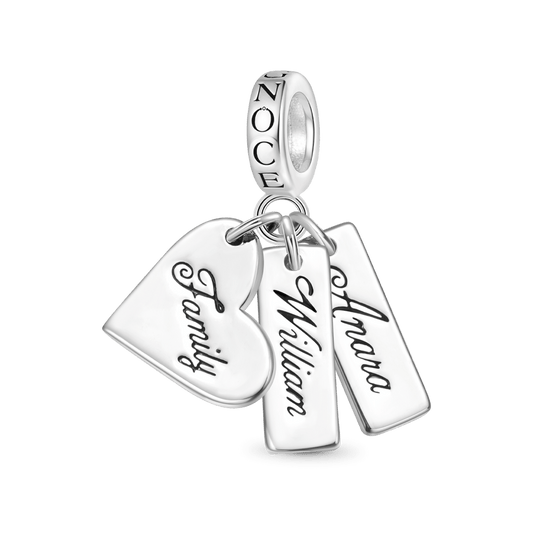Gnoce Heart Engravable Triple Pendant Dangle Charm_1