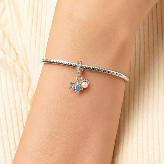 Gnoce Blue Ocean Triple Pendant Dangle Charm_6